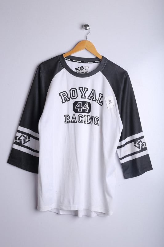 Vintage Royal 44 Racing Jersey White/Black - Knit Polyester
