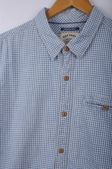 Vintage 90's Indigo Dye Shirt Blue Checkred - Cotton