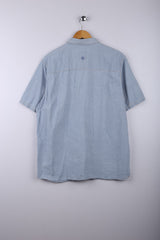 Vintage 90's Indigo Dye Shirt Blue Checkred - Cotton