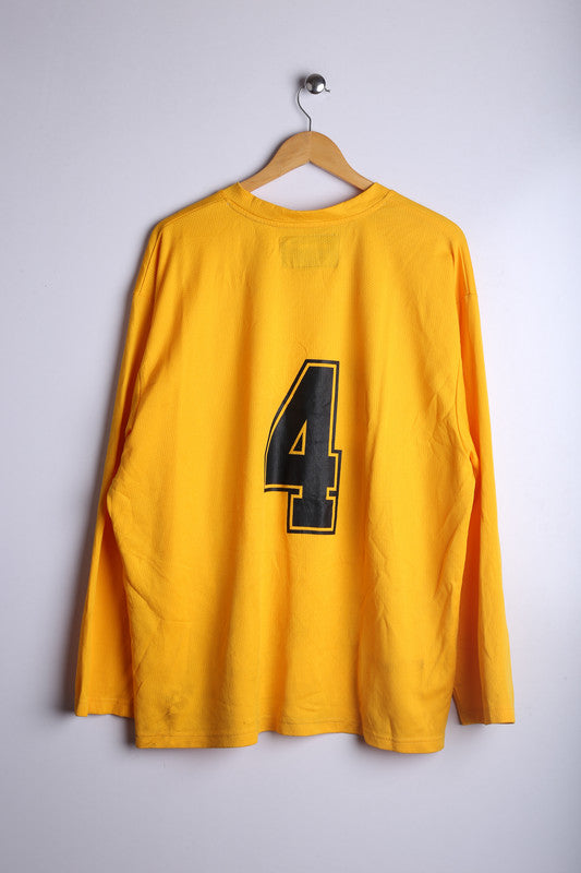 Vintage Bauer BCHL Sports Jersey Yellow - Knit Polyester