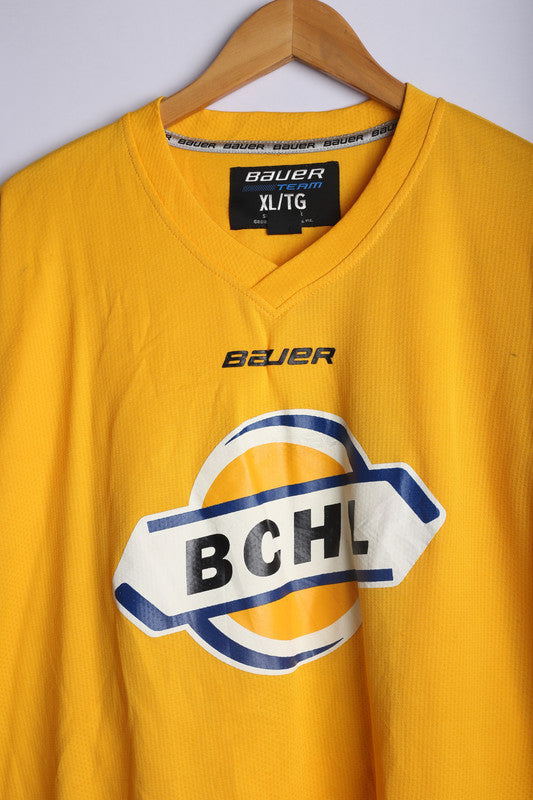 Vintage Bauer BCHL Jersey Yellow - Knit Polyester