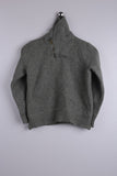 Vintage 90's Tommy Hilfiger Neck Zip Sweater Grey - Cotton