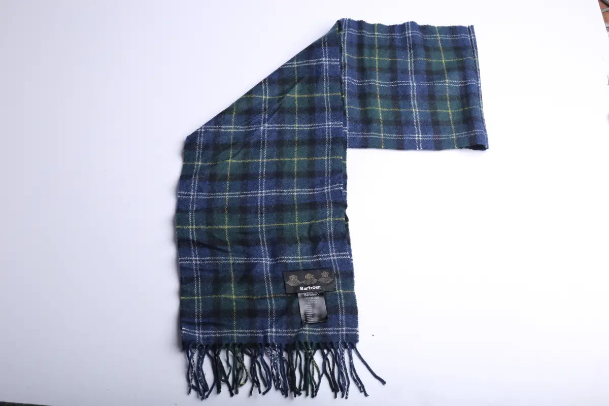 Vintage Barbour Scarf Blue Checkred