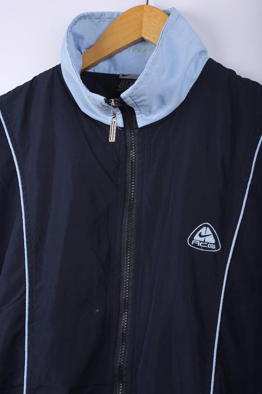 Vintage 90 Nike ACG Half Sleeve Track Jacket Navy - Polyester