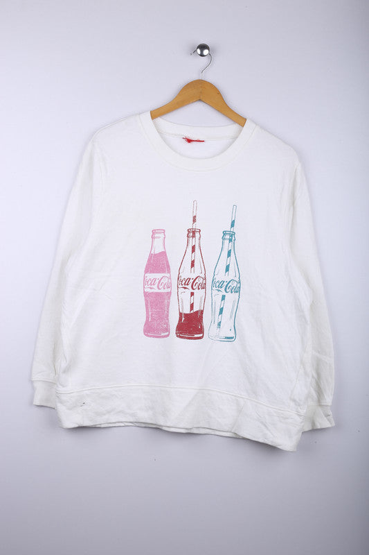 Vintage Coca Cola Sweatshirt White - Cotton