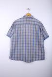 Vintage Charles Vogele Half Sleeve Shirt Blue - Cotton