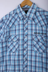 Vintage Jeans Int Shirt Blue/Checkred - Cotton