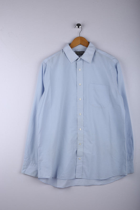 Vintage Mark & Spencers Shirt Sky Blue - Cotton