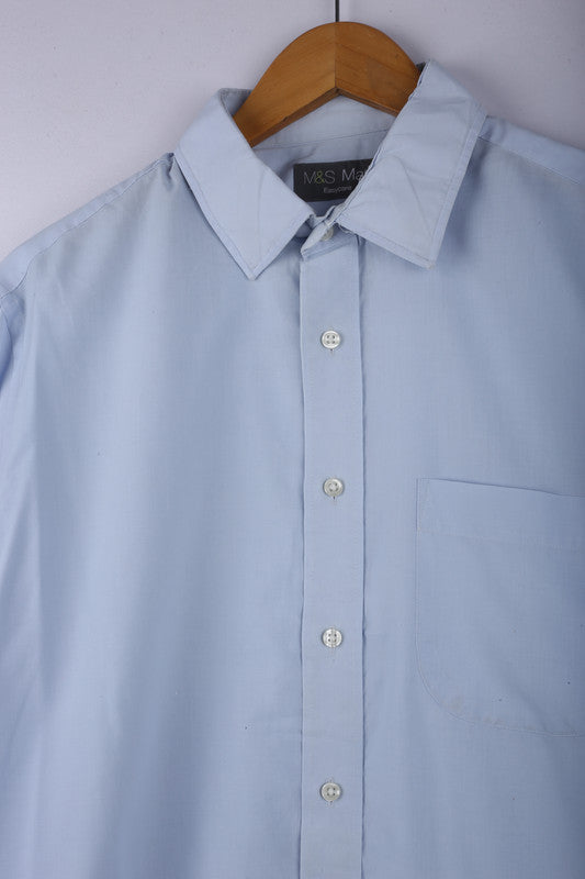 Vintage Mark & Spencers Shirt Sky Blue - Cotton