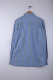 Vintage Espirit Button Down Half Sleeve Shirt Blue - Cotton