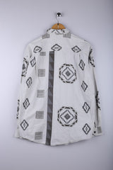 Vintage Hawaiin Shirt Grey Black - Cotton