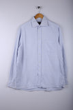 Vintage Hugo BOSS Shirt Sky Blue Stripe - Cotton