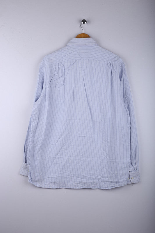 Vintage Hugo BOSS Shirt Sky Blue Stripe - Cotton