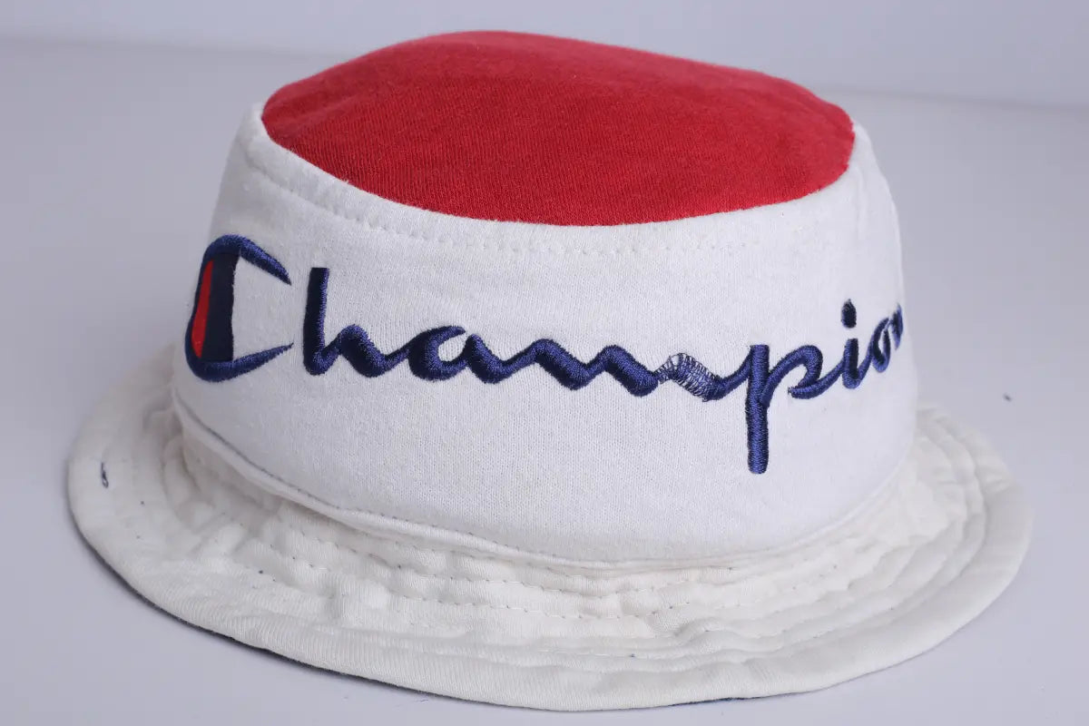 Vintage Champion Re-Work Bucket Hat White/Red