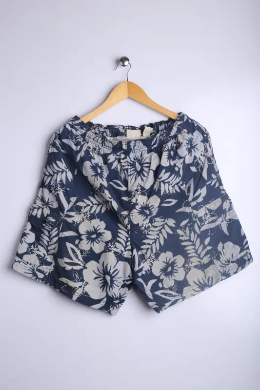 Vintage 90's Hawaiin Shorts Floral Navy