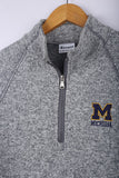 Vintage 90's Champion Michigan 1/4 Zipper Jacket Grey - Fleece