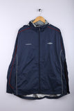 Vintage 90's Umbro Track Jacket Navy - Polyester