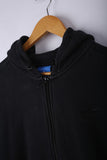 Vintage 90's Adidas Zipper Hoodie Black - Cotton