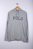 Vintage 90's Polo Long Hoodie Grey - Cotton Womens