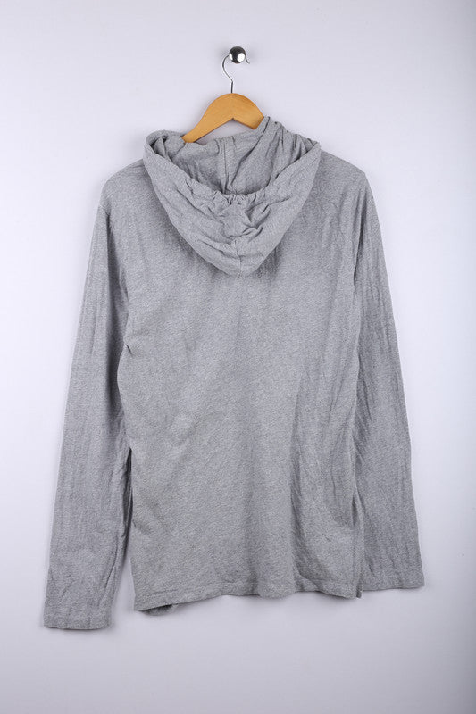 Vintage 90's Polo Long Hoodie Grey - Cotton Womens