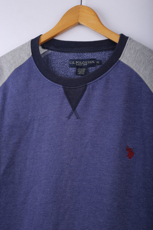 Vintage 90's U.S. Polo Assasin Sweatshirt Blue - Cotton