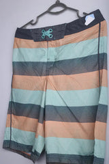 Vintage Hawaiin Shorts Sky Blue Stripe