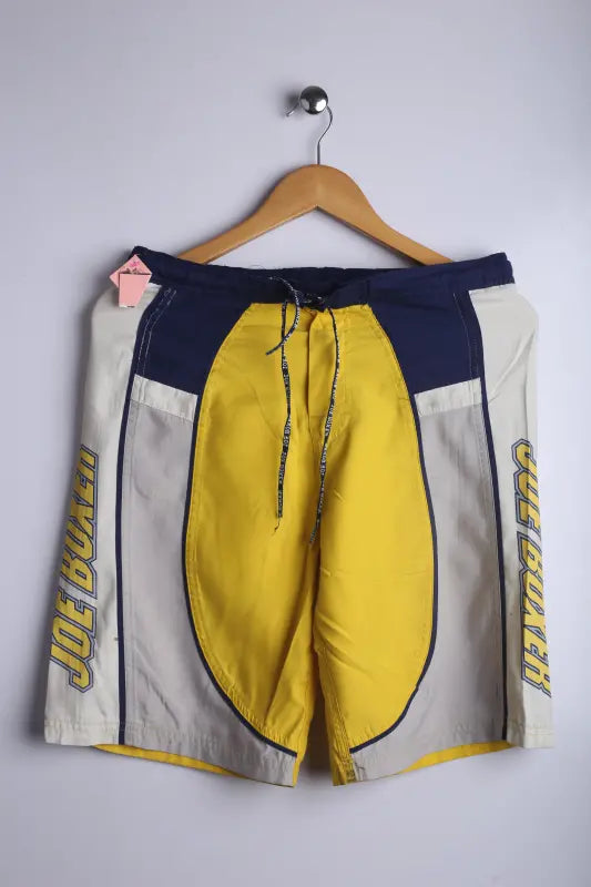 Vintage Joe Boxer Shorts Yellow Navy