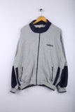 Vintage 90's Adidas Zipper Jacket Grey/Navy - Cotton