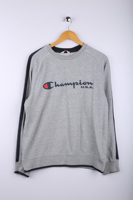 Vintage 90's Champion Sweatshirt Grey - Cotton