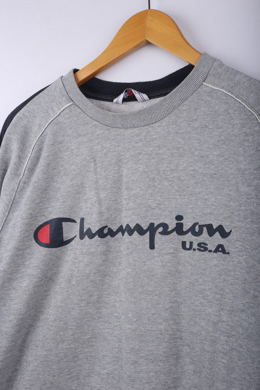 Vintage 90's Champion Sweatshirt Grey - Cotton
