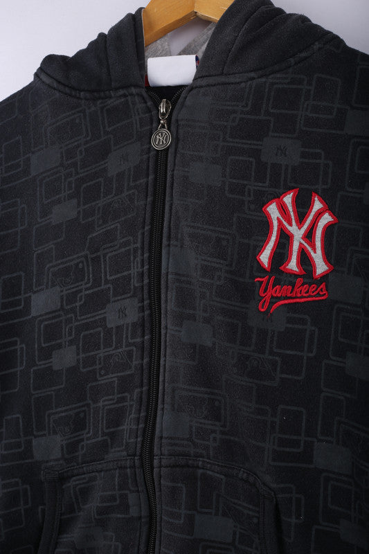 Vintage 90's New York Yankees Zipper Hoodie Black - Cotton