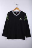 Vintage 90's Kappa V-Neck Sweatshirt Black - Cotton