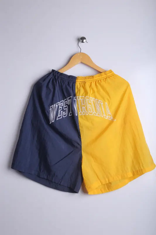 Vintage 90's Starter Shorts Navy/Orange West Virginia