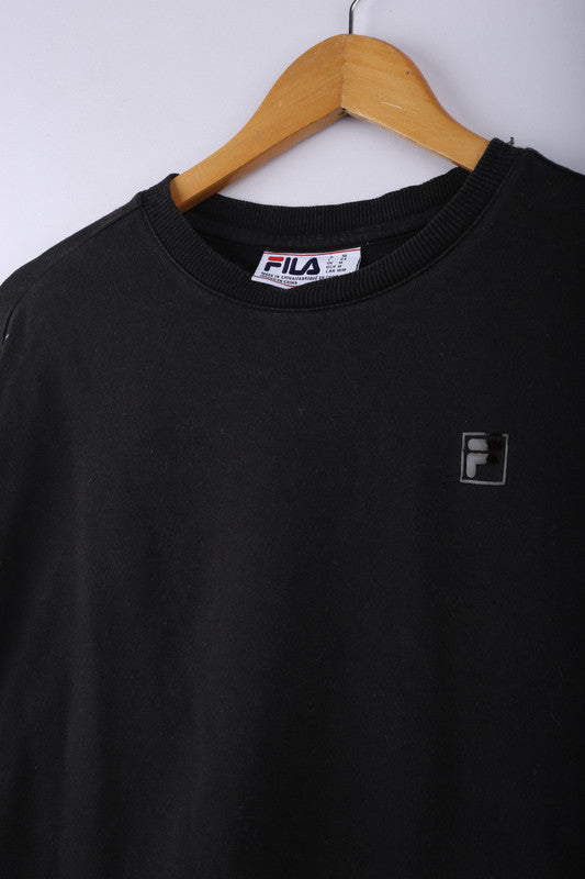 Vintage 90's FILA Sweatshirt Black - Cotton