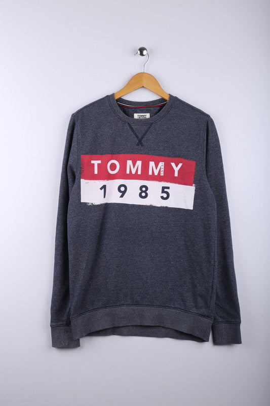 Vintage 90's Tommy Hilfiger Sweatshirt Navy - Cotton