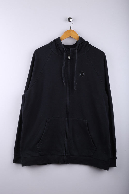 Vintage 90's Under Armour Zipper Sweatshirt Black - Cotton
