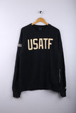 Vintage 90's Nike USATF Sweatshirt Black - Cotton