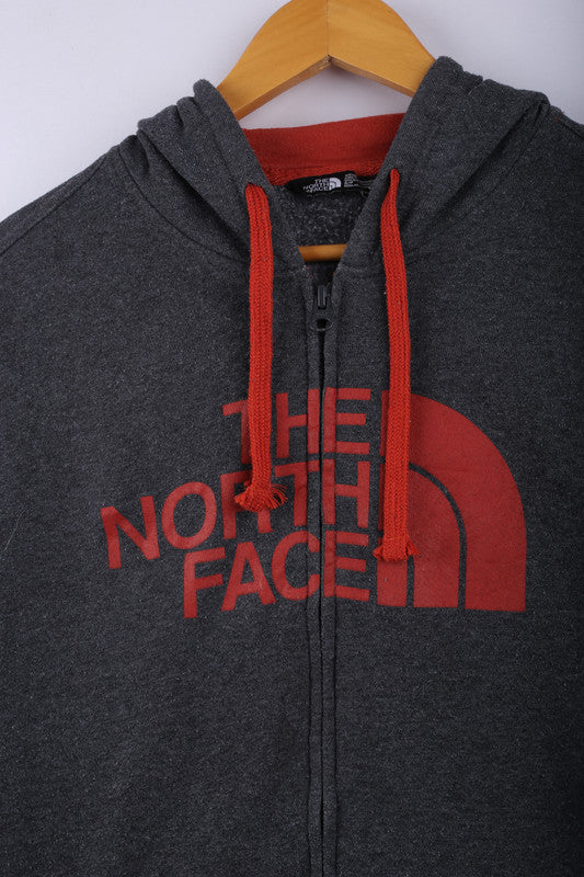 Vintage 90's The North Face Zipper Hoodie Grey - Cotton