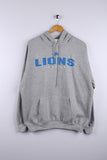 Vintage 90's Detroit Lions Hoodie Grey - Cotton