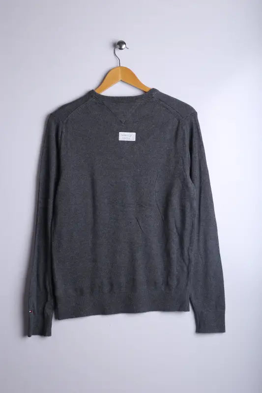 Vintage Tommy Hilfiger Button up Sweater Grey - Wool
