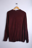 Vintage 90's Tommy Hilfiger Sweater Burgundy - Cotton