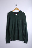 Vintage 90's Tommy Hilfiger Sweater Green - Cotton