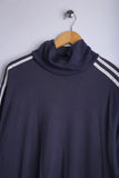 Vintage 90's Adidas Turtleneck Sweatshirt Blue - Cotton