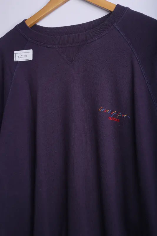 Vintage 80's Adidas Sweatshirt Navy - Cotton