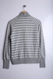 Vintage 90's Nike Zipper Jacket Grey Stripe - Cotton