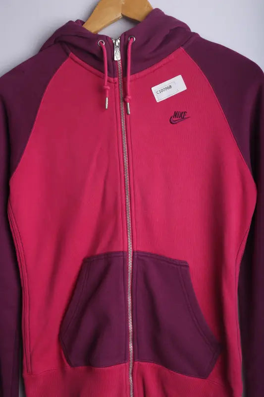 Vintage 90's Nike Zipper Hoodie Pink - Cotton Womens