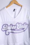 Vintage  Divided Jersey White - Knit Polyester Womens