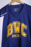 Vintage Bauer BWC Hockey Jersey Blue - Knit Polyester