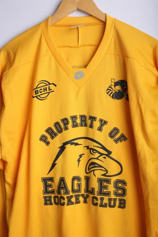 Vintage Eagles Hockey Club Jersey Yellow - Knit Polyester