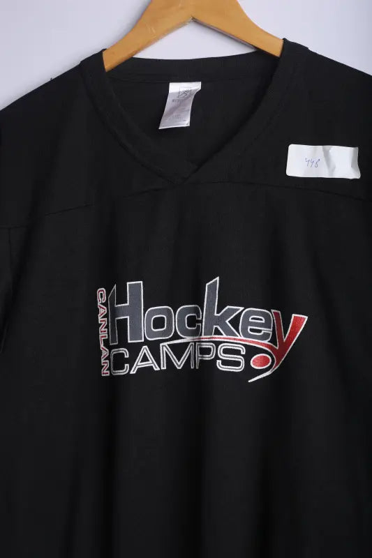 Vintage Canlan Hockey Jersey Black - Knit Polyester
